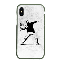 Чехол для iPhone XS Max матовый Banksy бунт Riot Бэнкси