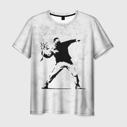 Мужская футболка 3D Banksy бунт Riot Бэнкси