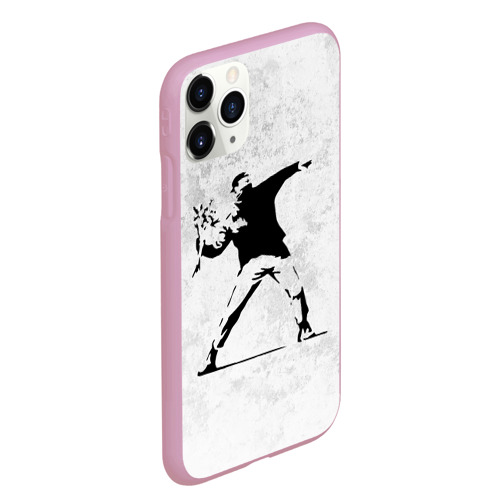 Чехол для iPhone 11 Pro Max матовый Banksy бунт Riot Бэнкси, цвет розовый - фото 3