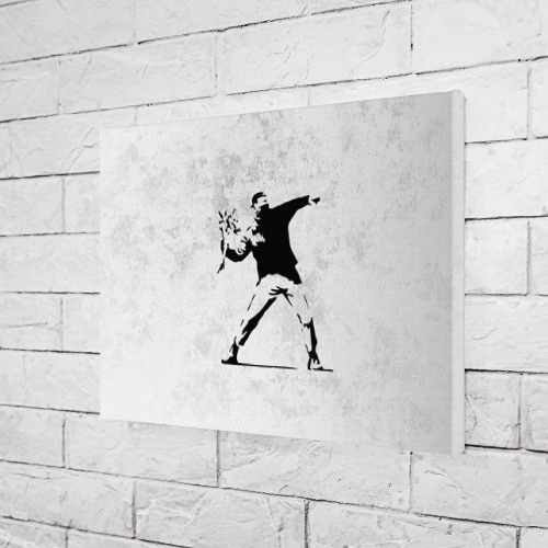 Холст прямоугольный Banksy бунт Riot Бэнкси, цвет 3D печать - фото 3