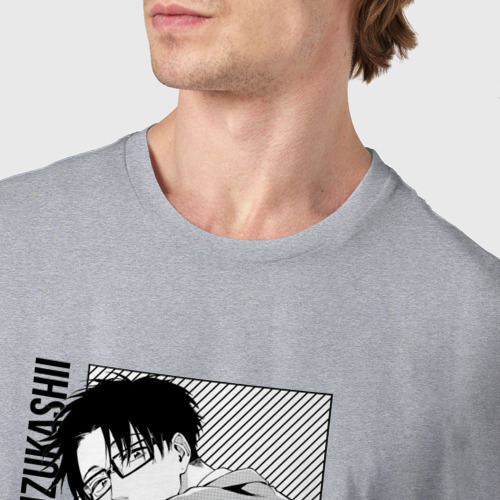 Мужская футболка хлопок Хиротака Нифудзи, цвет меланж - фото 6