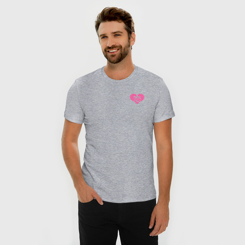 Мужская футболка хлопок Slim Любовь - проблема для отаку, цвет меланж - фото 3