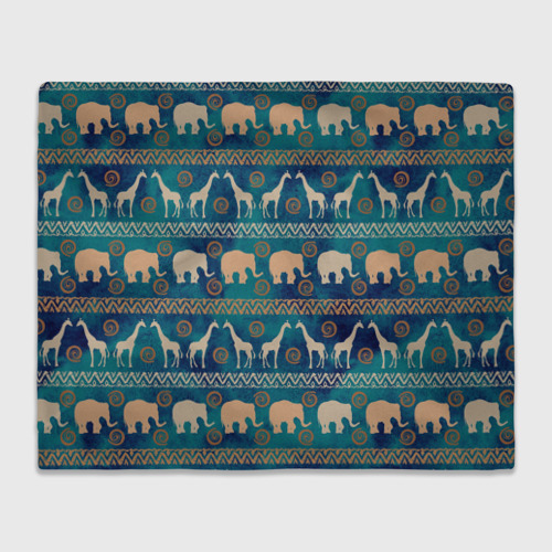 Плед с принтом Жирафы и слоны, вид спереди №1