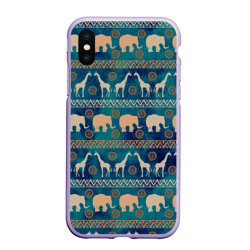 Чехол для iPhone XS Max матовый Жирафы и слоны