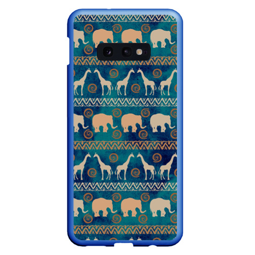 Чехол для Samsung S10E с принтом Жирафы и слоны, вид спереди #2