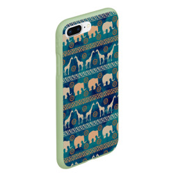 Чехол для iPhone 7Plus/8 Plus матовый Жирафы и слоны - фото 2