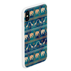 Чехол для iPhone XS Max матовый Жирафы и слоны - фото 2