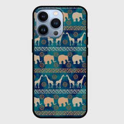 Чехол для iPhone 13 Pro Жирафы и слоны