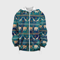 Детская куртка 3D Жирафы и слоны
