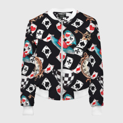 Женский бомбер 3D Алиса в стране чудес - карты