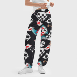 Женские джоггеры оверсайз 3D Алиса в стране чудес - карты - фото 2