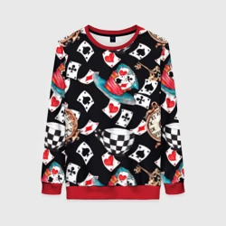 Женский свитшот 3D Алиса в стране чудес - карты