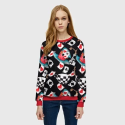 Женский свитшот 3D Алиса в стране чудес - карты - фото 2