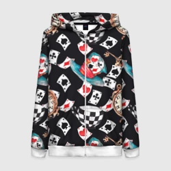 Женская толстовка 3D на молнии Алиса в стране чудес - карты