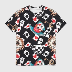 Мужская футболка 3D Алиса в стране чудес - карты
