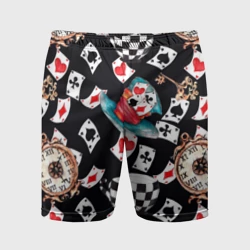 Мужские шорты спортивные Алиса в стране чудес - карты
