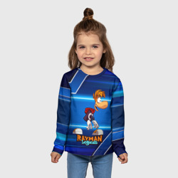 Детский лонгслив 3D Rayman синий абстрактный фон - фото 2