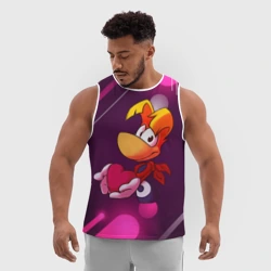 Мужская спортивная майка 3D Rayman держит сердце в руках - фото 2