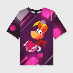 Женская футболка oversize 3D Rayman держит сердце в руках