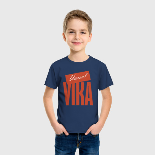 Детская футболка хлопок Unreal Vika, цвет темно-синий - фото 3