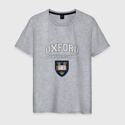 Мужская футболка хлопок эмблема University of Oxford , цвет меланж