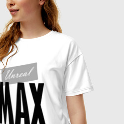 Женская футболка хлопок Oversize Нереальный Макс - фото 2