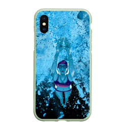 Чехол для iPhone XS Max матовый Спортивное плавание Голубая вода