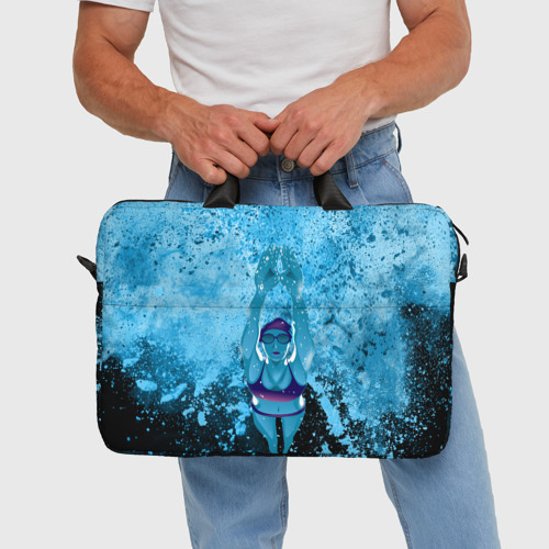 Сумка для ноутбука 3D Спортивное плавание Голубая вода, цвет 3D печать - фото 5