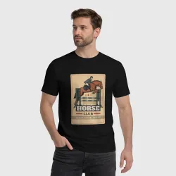 Мужская футболка хлопок Конный спорт Horse club - фото 2