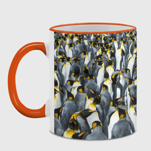 Кружка с полной запечаткой Пингвины Penguins, цвет Кант оранжевый - фото 2
