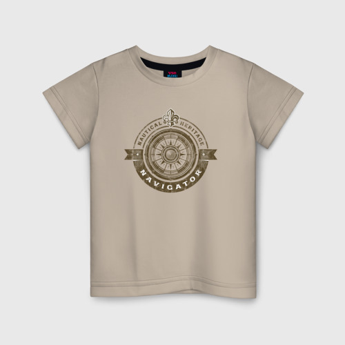Детская футболка хлопок Навигатор, цвет миндальный