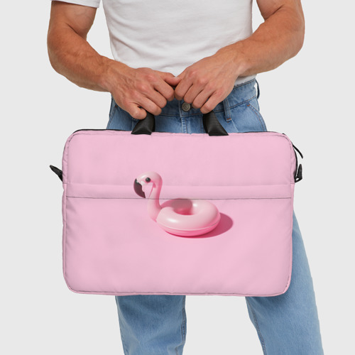 Сумка для ноутбука 3D Flamingos | Розовый фламинго, цвет 3D печать - фото 5