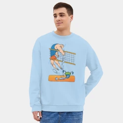 Мужской свитшот oversize без начеса хлопок Мощный волейбольный удар - фото 2