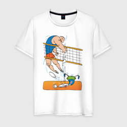 Мощный волейбольный удар – Мужская футболка хлопок с принтом купить со скидкой в -20%
