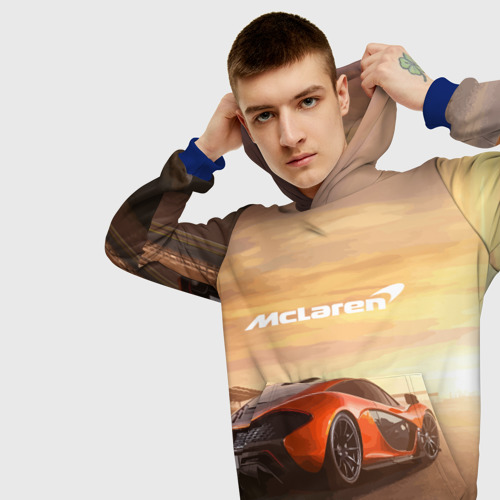 Мужская толстовка 3D McLaren - легендарная гоночная команда, цвет синий - фото 5