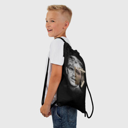 Рюкзак с принтом Лил Пип эстетик для любого человека, вид спереди №2. Цвет основы: белый