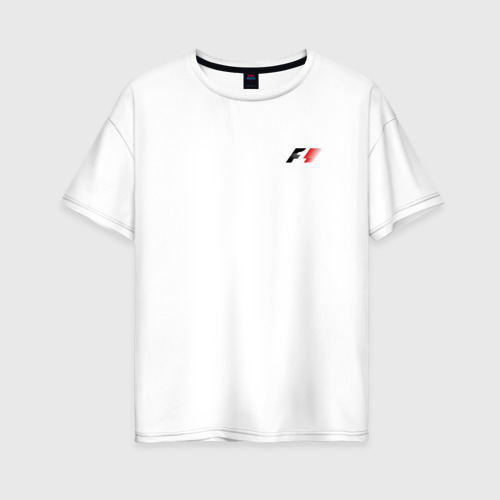 Женская футболка хлопок Oversize F-1 Mini logo, цвет белый