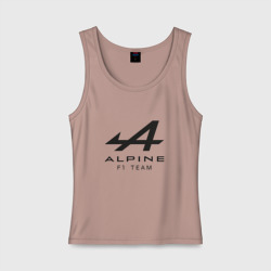 Женская майка хлопок Alpine F1 team Black Logo