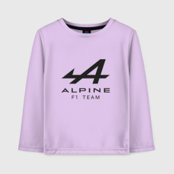 Детский лонгслив хлопок Alpine F1 team Black Logo