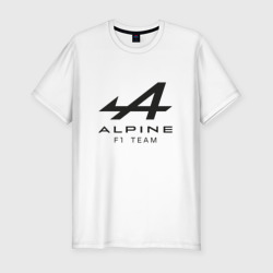 Мужская футболка хлопок Slim Alpine F1 team Black Logo