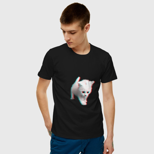 Мужская футболка хлопок ZXC SAD CAT, цвет черный - фото 3