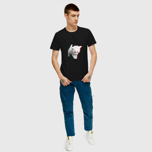 Мужская футболка хлопок ZXC SAD CAT, цвет черный - фото 5