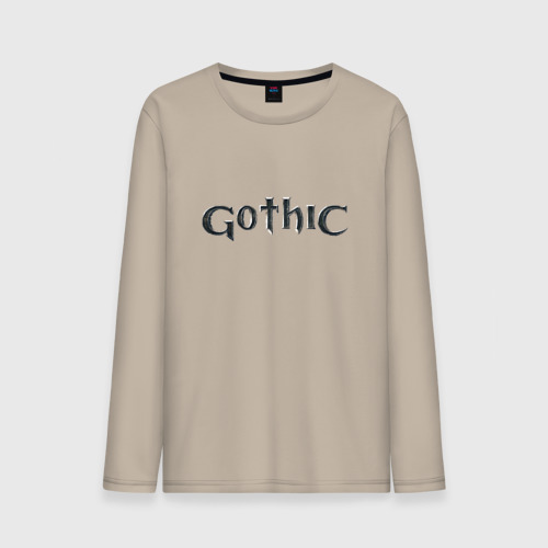 Мужской лонгслив хлопок Gothic logo, цвет миндальный