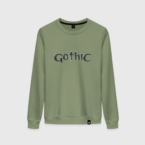 Женский свитшот хлопок Gothic logo, цвет авокадо