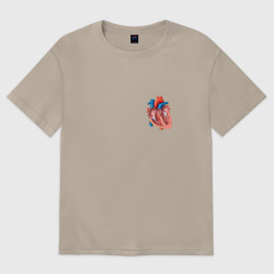 Женская футболка хлопок Oversize Анатомия Сердце