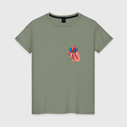 Женская футболка хлопок Анатомия Сердце
