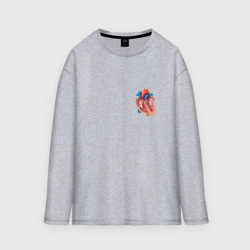Женский лонгслив oversize хлопок Анатомия Сердце