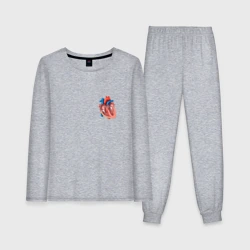 Женская пижама с лонгсливом хлопок Анатомия Сердце