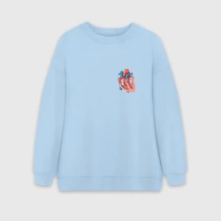Женский свитшот oversize без начеса хлопок Анатомия Сердце