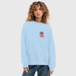 Женский свитшот oversize без начеса хлопок Анатомия Сердце - фото 2